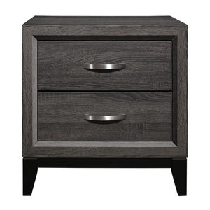 English Elm Twin Bedroom Set 3 Piece Faux Wood Grain Gray Finish Modern Contemporary Style B011S06261