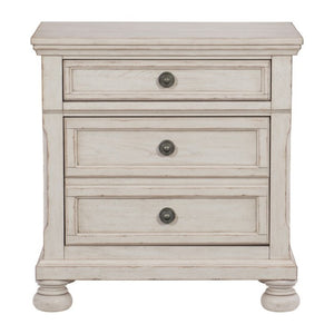 English Elm California King 3 Piece Bedroom Set Ash Veneer Wire Brushed Antique White Finish B011S06268