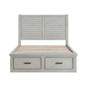 English Elm Eastern King Storage Bed and Nightstand Set Acacia Hardwood Modern Gray Bedroom B011S06272