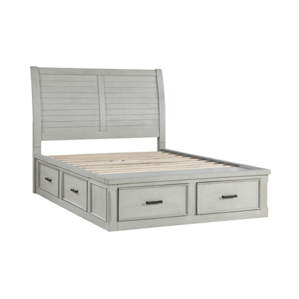 English Elm Eastern King Storage Bed and Nightstand Set Acacia Hardwood Modern Gray Bedroom B011S06272
