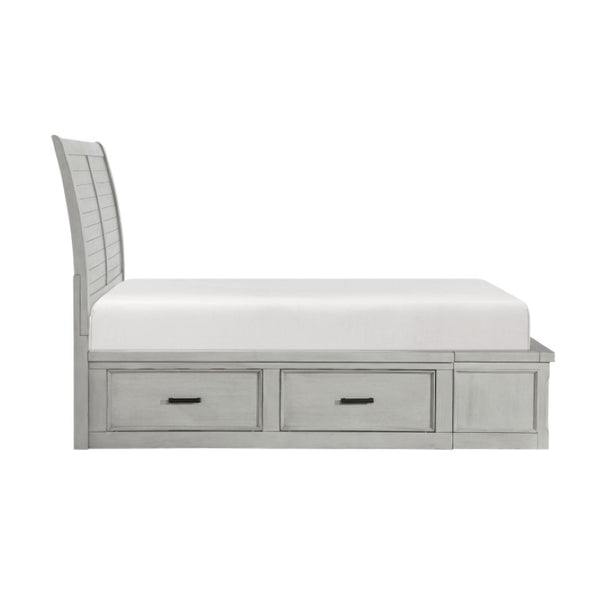 English Elm Eastern King Storage Bed and Nightstand Set Acacia Hardwood Modern Gray Bedroom B011S06272