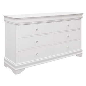 English Elm Night Stand Dresser Mirror Chest Bedroom Set White Glam Alligator Embossed Crystal Knobs B011S06292
