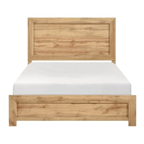 English Elm Eastern King Bedroom Set 3 Piece Natural Wood Finish with Storage Chest and Nightstand B011S06332