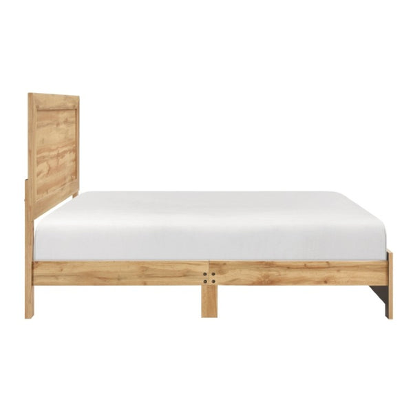 English Elm Eastern King Bedroom Set 3 Piece Natural Wood Finish with Storage Chest and Nightstand B011S06332