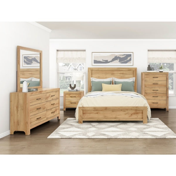English Elm California King Bedroom Set Farmhouse Wood Bed Frame with Matching Nightstand B011S06333