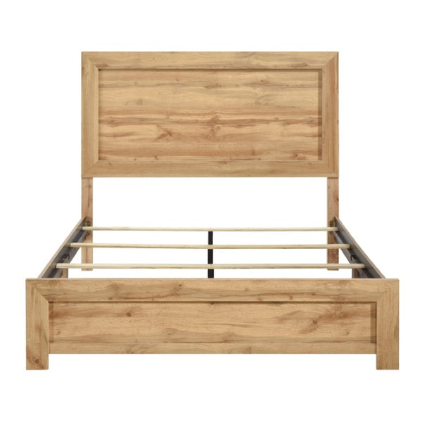 English Elm Full Bedroom Set Three Piece Natural Wood Finish with Nightstand and Storage Chest B011S06339
