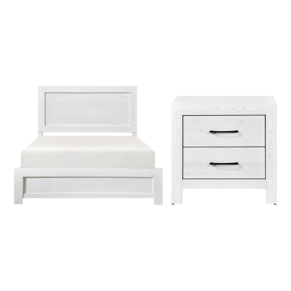 English Elm California King 3 Piece Bedroom Set Wood Grain Panel Bed with Matching Nightstands B011S06347