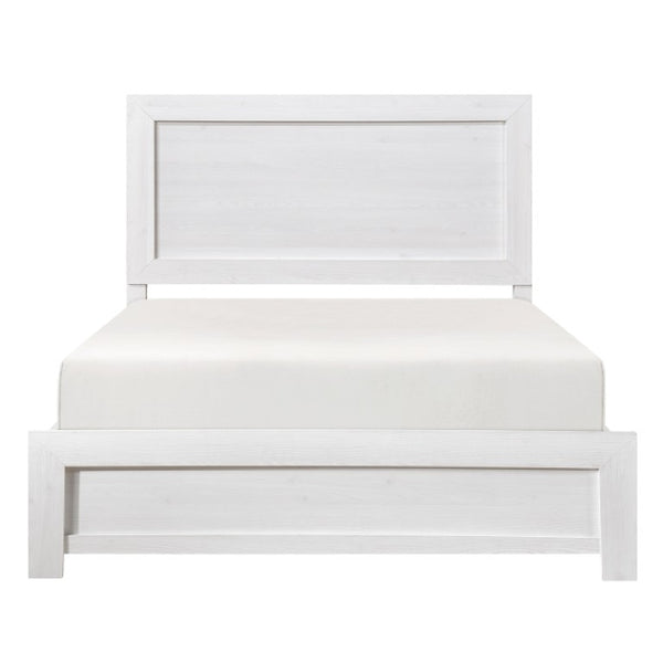 English Elm California King Bedroom Set Three Piece White Panel Bed Nightstand and Chest B011S06348