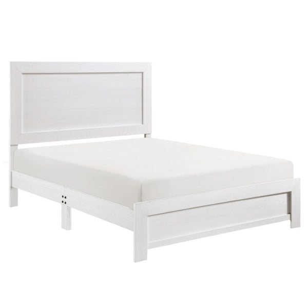 English Elm California King Bedroom Set Three Piece White Panel Bed Nightstand and Chest B011S06348
