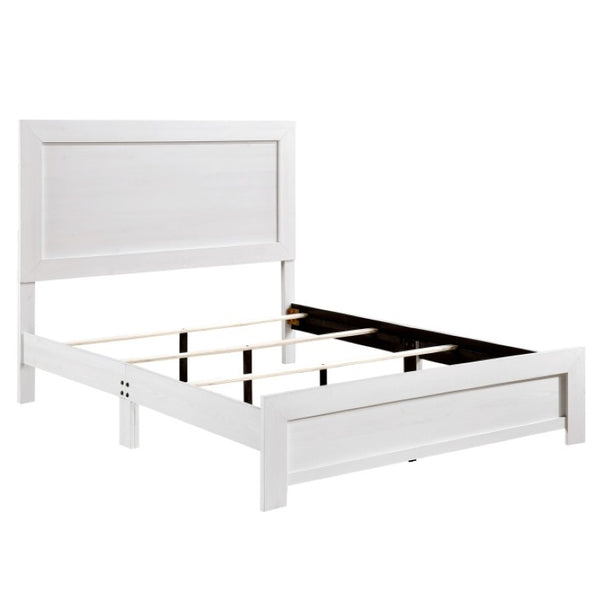 English Elm California King Bedroom Set Three Piece White Panel Bed Nightstand and Chest B011S06348