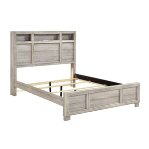 English Elm Queen Bedroom Set with LED Headboard Bluetooth Speaker and Five Drawer Chest Gray B011S06386