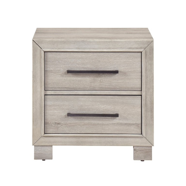 English Elm Queen Bedroom Set with LED Headboard Bluetooth Speaker and Five Drawer Chest Gray B011S06386