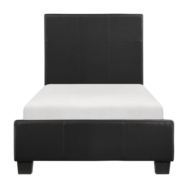 English Elm Twin Faux Leather Upholstered Bed and Nightstand Set Urban Low Profile Bedroom B011S06401