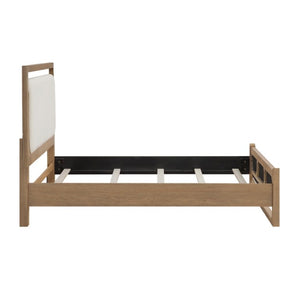 English Elm California King Bedroom Set Hickory Veneer Frame with LED Headboard and Two Nightstands B011S06421