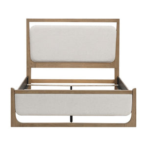 English Elm California King Bedroom Set with LED Headboard Hickory Veneer and 5 Drawer Chest B011S06422