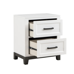 English Elm Queen Storage Bed Set with Two Nightstands Solid Wood Frame Two Tone Finish B011S06435