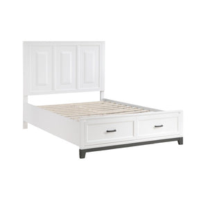 English Elm Queen Storage Bed Set with Two Nightstands Solid Wood Frame Two Tone Finish B011S06435