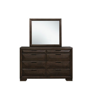 English Elm Night Stand Dresser Mirror and Chest 5 Piece Espresso Bedroom Set with Raised Panel Drawers B011S06444