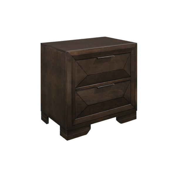 English Elm Night Stand Dresser Mirror and Chest 5 Piece Espresso Bedroom Set with Raised Panel Drawers B011S06444