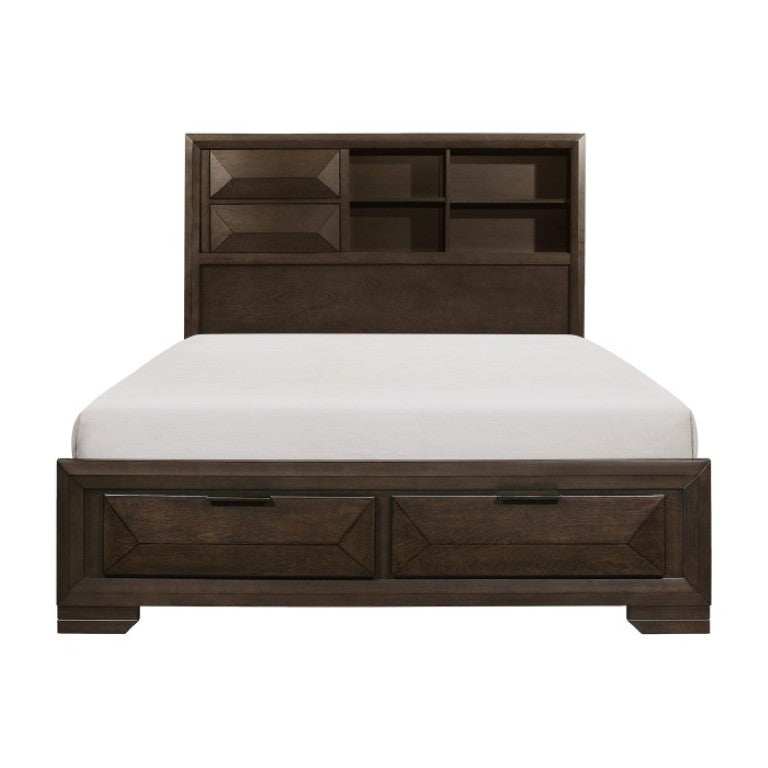 English Elm California King Bedroom Set Bookcase Headboard Birch Veneer Espresso 3 Piece B011S06450