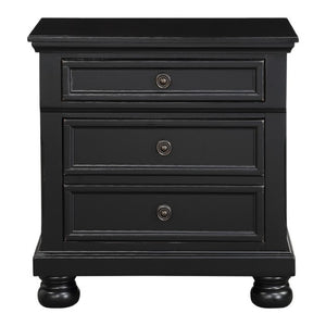 English Elm Eastern King Sleigh Bed and Nightstand Set Solid Wood Black Finish Bedroom Suite B011S06456