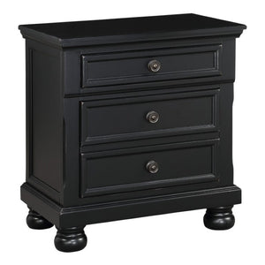 English Elm Eastern King Sleigh Bed and Nightstand Set Solid Wood Black Finish Bedroom Suite B011S06456
