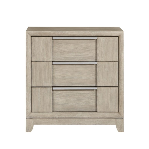 English Elm Queen Bedroom Set Ash Veneer Upholstered Headboard Footboard Storage and Pewter Hardware B011S06475