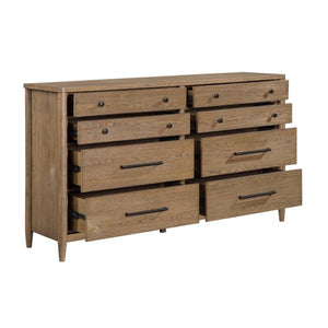 English Elm Night Stand Dresser Mirror and Chest Bedroom Set Hickory Veneer with USB Ports B011S06508