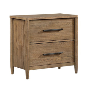 English Elm Night Stand Dresser Mirror and Chest Bedroom Set Hickory Veneer with USB Ports B011S06508