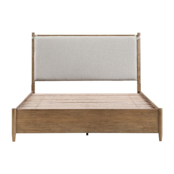 English Elm Eastern King Upholstered Platform Bed Set with Nightstand USB Charging Ports B011S06509