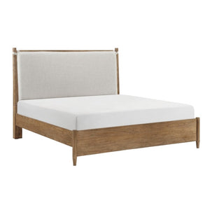 English Elm Eastern King Upholstered Platform Bed Set with Nightstand USB Charging Ports B011S06509