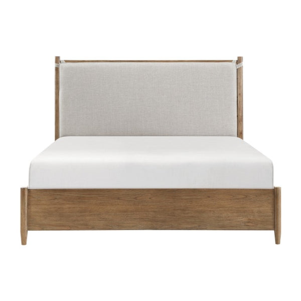 English Elm Queen Platform Bed and Nightstand Set with USB Charging and Cedar Lined Storage B011S06515