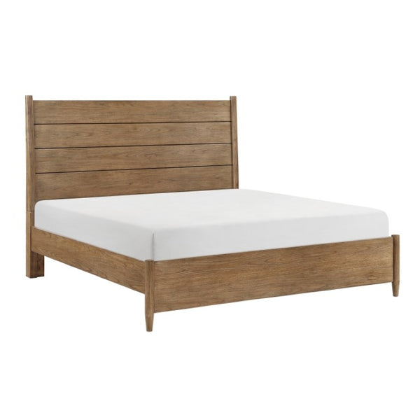 English Elm Queen Platform Bed and Nightstand Set with USB Charging and Cedar Lined Storage B011S06515