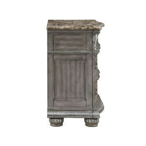 English Elm Night Stand Dresser Mirror Chest Set Marble Top Acacia Veneer Traditional Bedroom Suite B011S06529