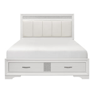 English Elm Queen Glam Bedroom Set Hollywood Regency Style with Glitter Accents and Tufted Headboard B011S06557