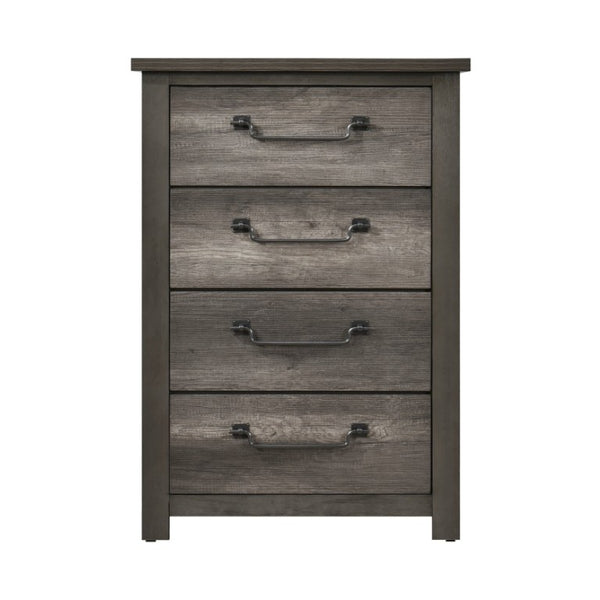 English Elm California King Bedroom Set Three Piece Faux Wood Melamine with Gunmetal Hardware B011S06627