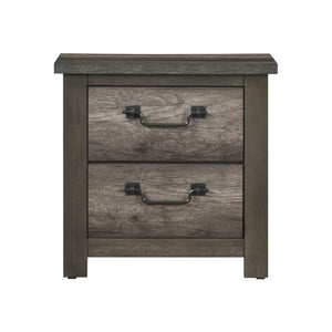 English Elm Queen Bedroom Set with Nightstands Faux Wood Melamine Industrial Gunmetal Hardware B011S06629