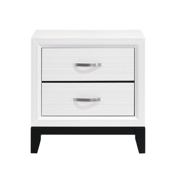 English Elm California King Bedroom Set Engineered Wood Frame with Nightstand in White Melamine B011S06636