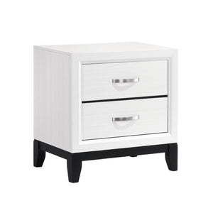 English Elm California King Bedroom Set Engineered Wood Frame with Nightstand in White Melamine B011S06636
