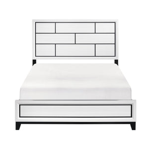 English Elm California King Bedroom Set Melamine Veneer White with Nickel Hardware Three Piece B011S06638