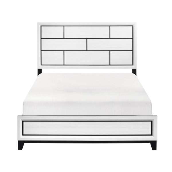 English Elm California King Bedroom Set Melamine Veneer White with Nickel Hardware Three Piece B011S06638