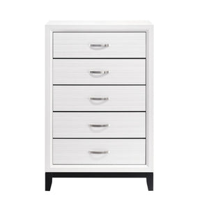 English Elm California King Bedroom Set Melamine Veneer White with Nickel Hardware Three Piece B011S06638