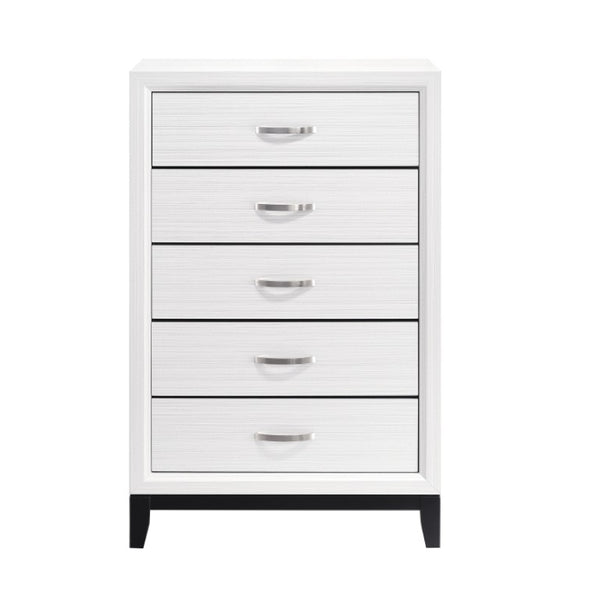 English Elm California King Bedroom Set Melamine Veneer White with Nickel Hardware Three Piece B011S06638