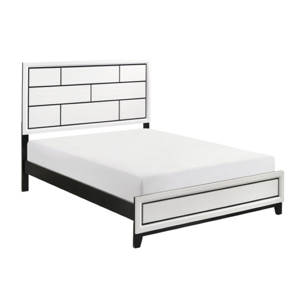 English Elm California King Bedroom Set Melamine Veneer White with Nickel Hardware Three Piece B011S06638
