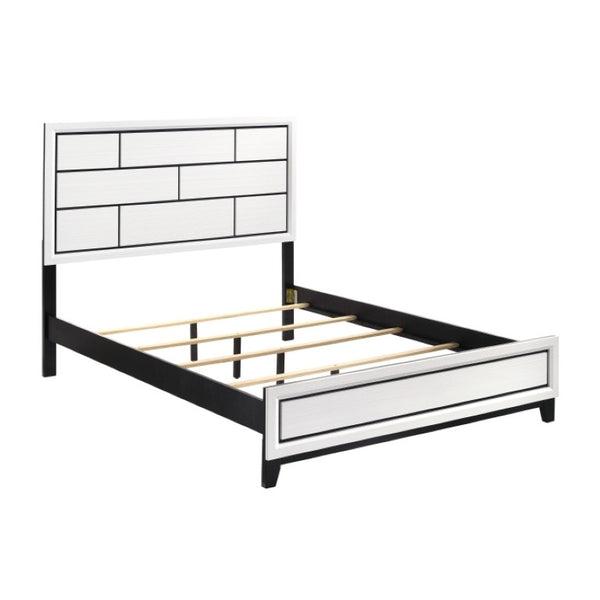 English Elm California King Bedroom Set Melamine Veneer White with Nickel Hardware Three Piece B011S06638
