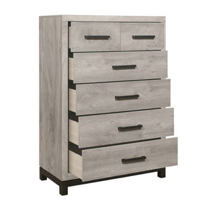 English Elm Full Panel Bed Nightstand and Chest Set Modern Industrial Melamine Bedroom Furniture B011S06719