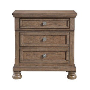 English Elm Eastern King Sleigh Bed Set Antique Brown Birch Wood with Storage Nightstands B011S06726