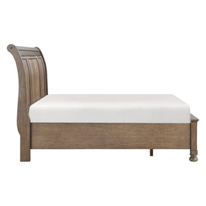 English Elm Eastern King Sleigh Bed Set Antique Brown Birch Wood with Storage Nightstands B011S06726