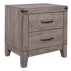 English Elm Twin Platform Bed and Nightstand Set Industrial Style with USB Charging Bookcase Headboard B011S06765