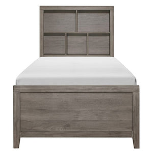 English Elm Twin Platform Bed Nightstand and Chest Industrial Bedroom Set with USB Charging B011S06767